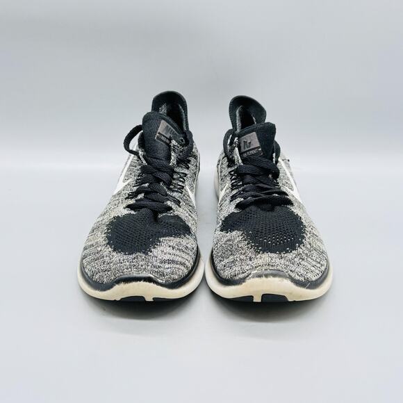Nike Shoes Womens 7 Black Gray Free RN Flyknit Low Top Running Athletic Sneakers - Picture 3 of 11